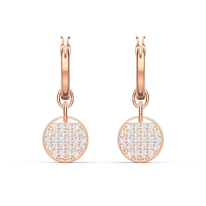 Swarovski Ginger Mini Hoop Pierced Earrings Rose Gold One Size 5567528
