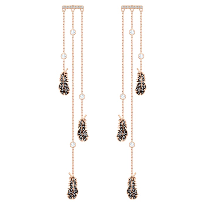 Swarovski Crystal Naughty Black and White Chandelier Earrings, Rose Gold-Tone 5497873
