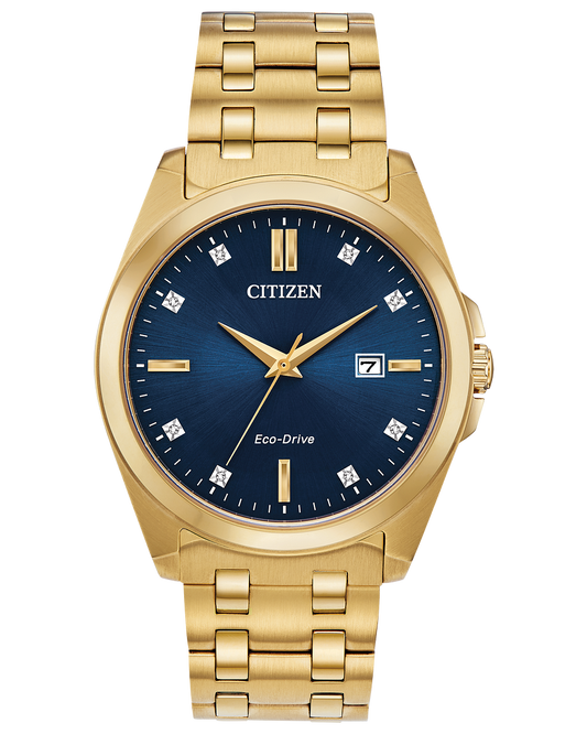 Citizen watch 41mm blue dial gold tone stainless steel bracelet  model BM7103-51L