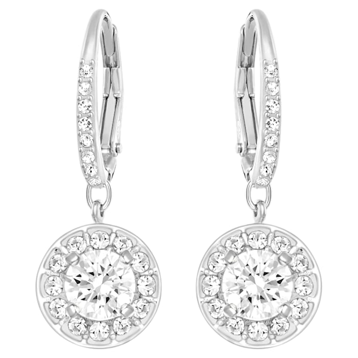 Swarovski Crystal Authentic Attract Rhodium Plated Enchanting and Bedazzling White Light Pierced Earrings 5142721