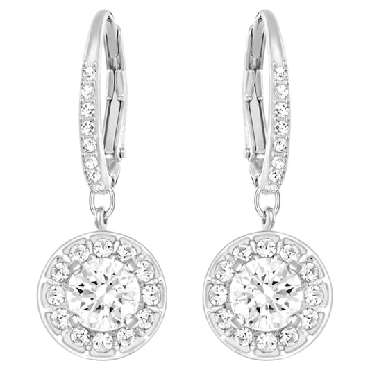 Swarovski Crystal Authentic Attract Rhodium Plated Enchanting and Bedazzling White Light Pierced Earrings 5142721