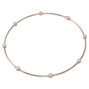 Constella necklace, White, Rose-gold tone plated