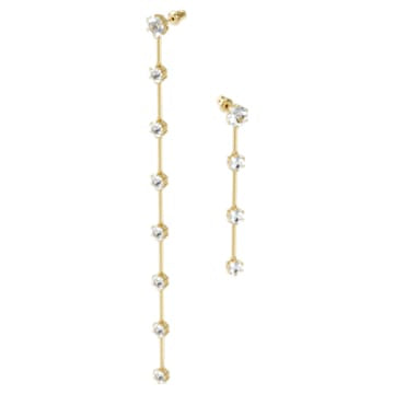 Constella earrings, Asymmetrical, White, Gold-tone plated