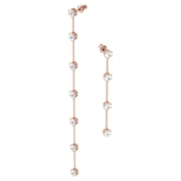 Constella earrings, Asymmetrical, White, Rose-gold tone plated