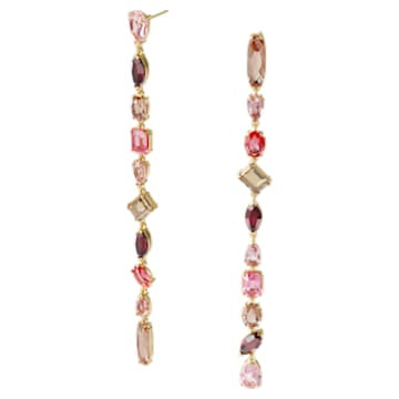 Gema drop earrings, Extra long, Multicolored, Gold-tone plated