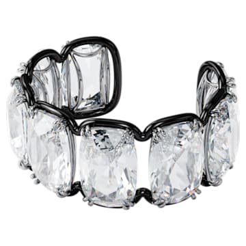 Harmonia cuff, Oversized floating crystal, White, Mixed metal finish