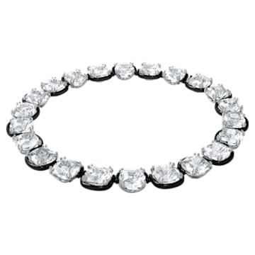 Harmonia choker, Cushion cut crystals, White, Mixed metal finish