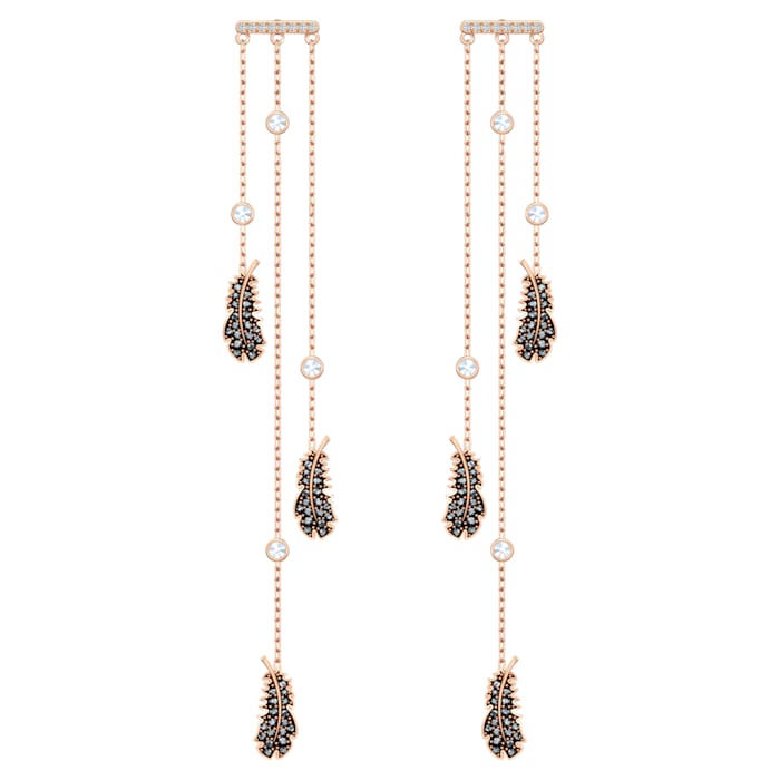 Swarovski Crystal Naughty Black and White Chandelier Earrings, Rose Gold-Tone 5497873