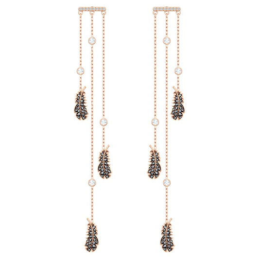 Swarovski Crystal Naughty Black and White Chandelier Earrings, Rose Gold-Tone 5497873