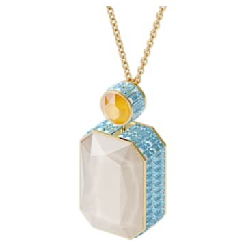 Orbita necklace, Octagon cut crystal, Multicolored, Gold-tone plated
