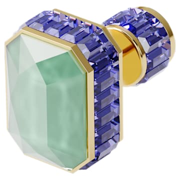 Orbita earring, Single, Octagon cut crystal, Multicolored, Gold-tone plated