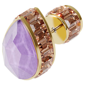 Orbita earring, Single, Drop cut crystal, Multicolored, Gold-tone plated